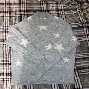 Cozy Gray Star Crewneck Sweater